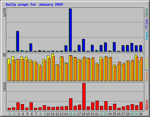 Daily usage for January 2022