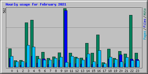 Hourly usage for February 2021