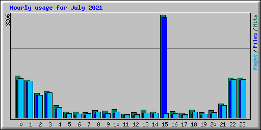 Hourly usage for July 2021