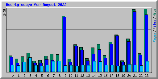 Hourly usage for August 2022
